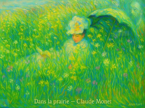 🌿 Dans la Prairie - Claude Monet von JozeXart, Malerei kaufen auf Singulart