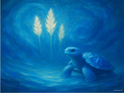 💧 🐢 Originel bleu von JozeXart, Malerei kaufen auf Singulart