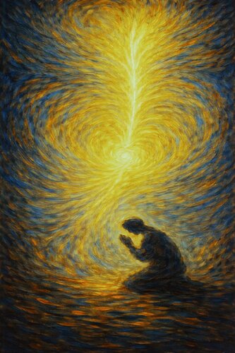 N°5 – De Profundis  – L' Ecoute Divine van JozeXart, Schilderij te koop op Singulart
