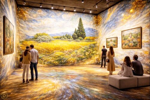 Van Gogh Champ de Blé & Cyprès II 💫 van JozeXart, Schilderij te koop op Singulart