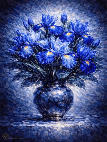 💙 Iris bleu von JozeXart, Malerei kaufen auf Singulart