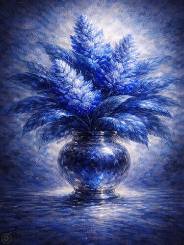 💙 L’Alpinia Bleu di JozeXart, Pittura in vendita su Singulart