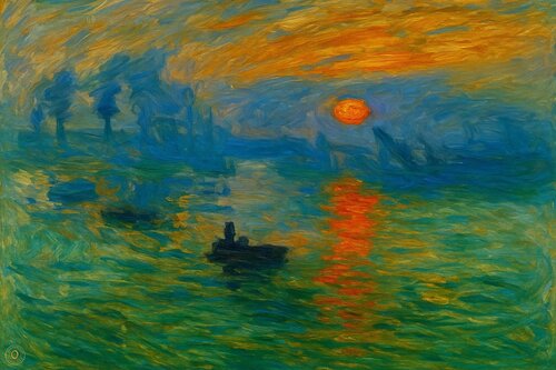 Impression Soleil Levant I – Tribute Monet von JozeXart, Malerei kaufen auf Singulart