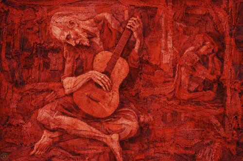 Eikon — Blind Guitarist Resonance Picasso von JozeXart, Malerei kaufen auf Singulart