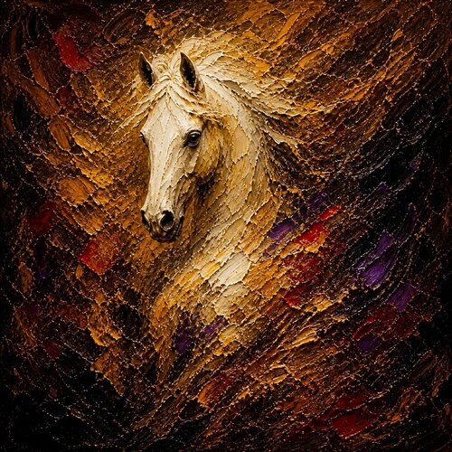 🐎 Aurum Equus II — Émergence van José VINCENT — JozeXart, Schilderij te koop op Singulart