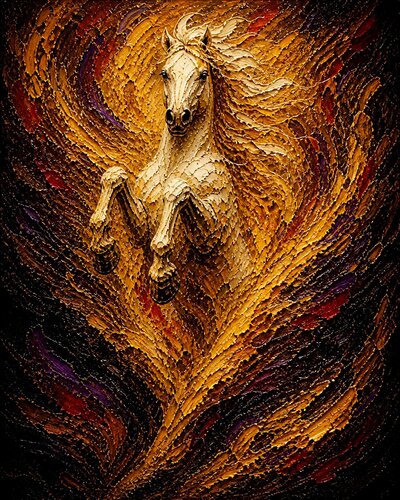 🐎 Aurum Equus III — Ascension van José VINCENT — JozeXart, Schilderij te koop op Singulart
