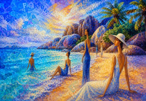 Azure Resonance — Human Presence von José VINCENT — JozeXart, Malerei kaufen auf Singulart