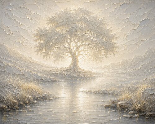Silent Peace — L’Ombre Blanche von José VINCENT — JozeXart, Malerei kaufen auf Singulart