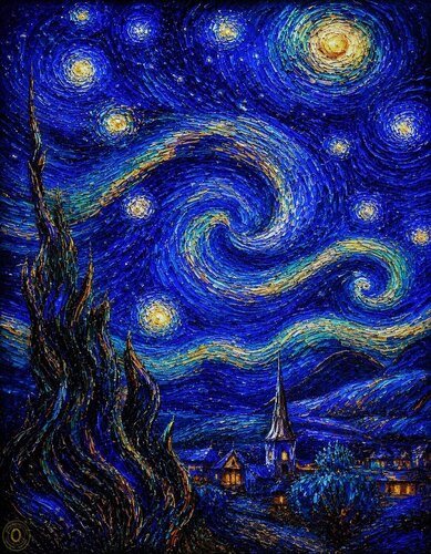 Intemporel — Nuit Étoilée by José VINCENT — JozeXart, Painting for Sale on Singulart