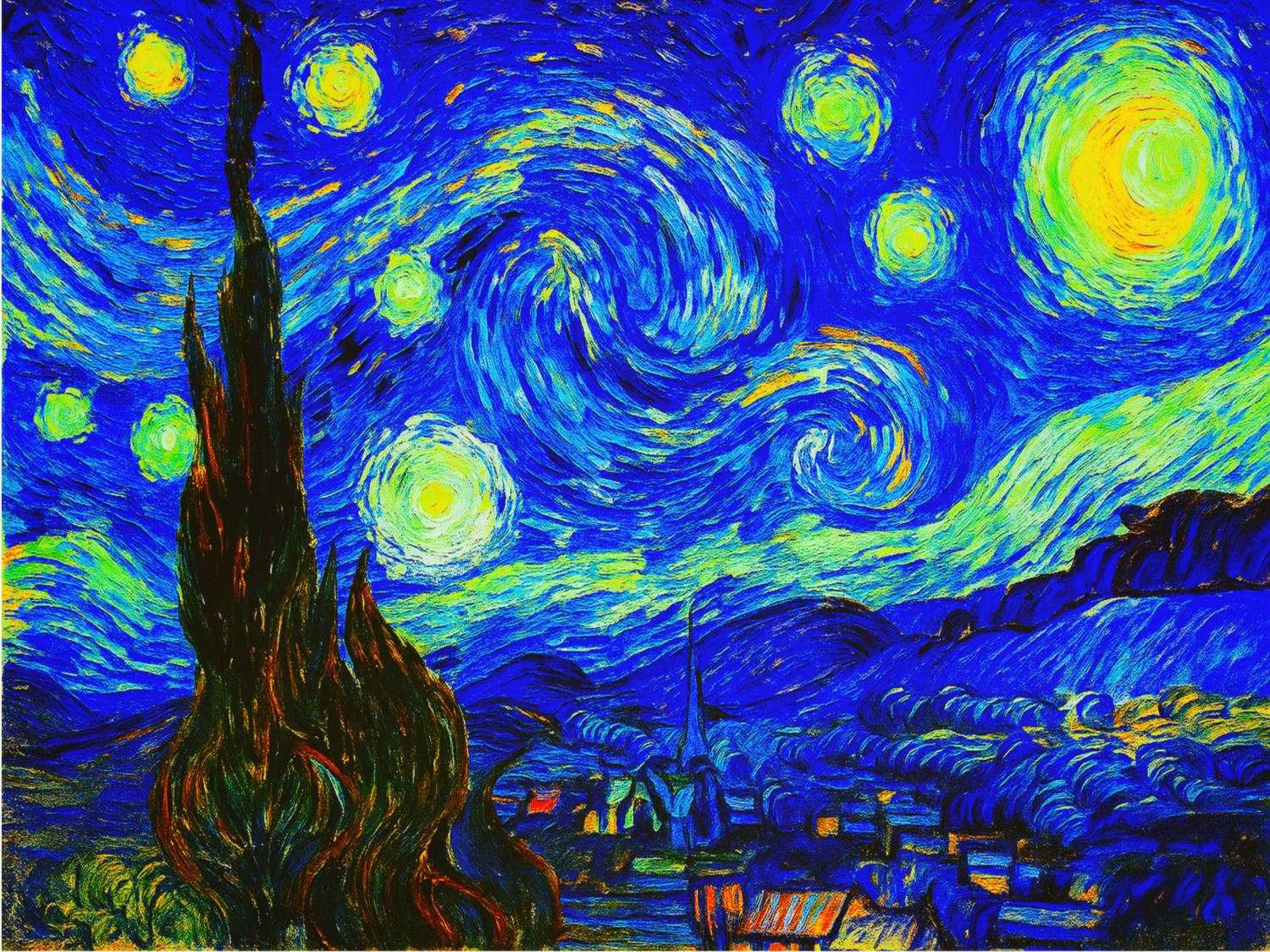 Van Gogh La Nuit Etoilée 1889  💫 José VINCENT — JozeXart Originalgemälde zu verkaufen