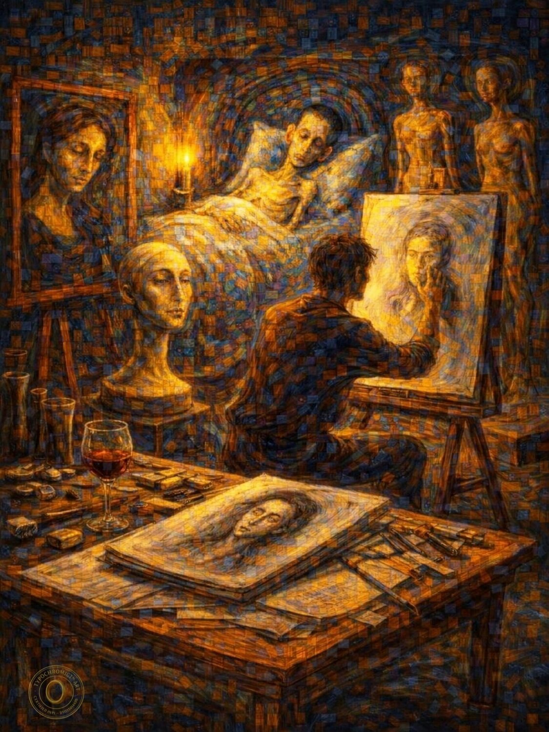 Modigliani 1884-1920 — Eternal Portrait | TypoChromic Resonance José VINCENT — JozeXart Originalgemälde zu verkaufen