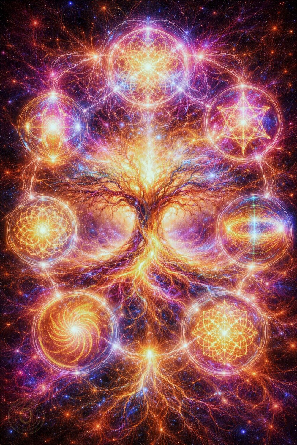 Yggdrasil — L’Arbre des Mondes José VINCENT — JozeXart Originalgemälde zu verkaufen