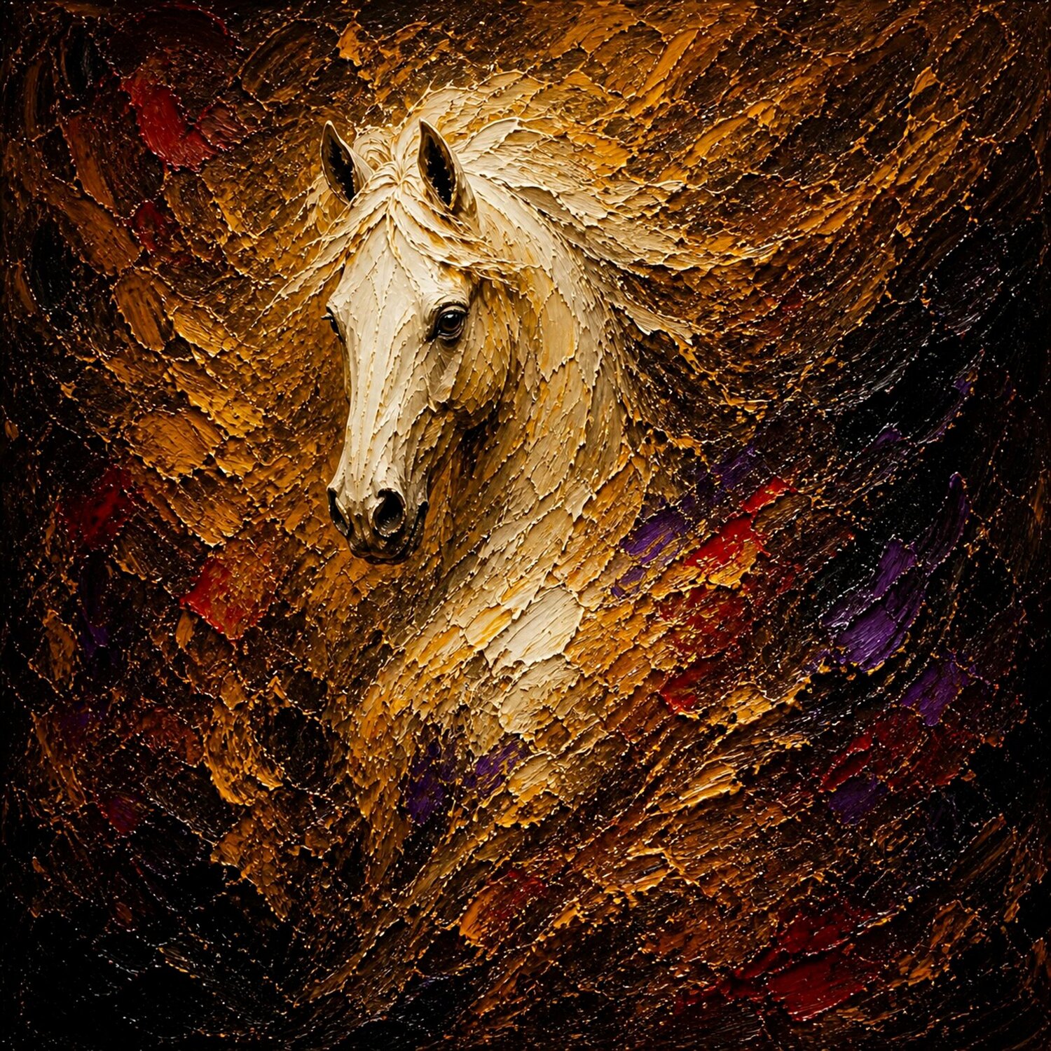 🐎 Aurum Equus II — Émergence José VINCENT — JozeXart Originalgemälde zu verkaufen