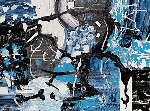 Adventure in Blue di Diane Farquhar Hallstrom, Pittura in vendita su Singulart