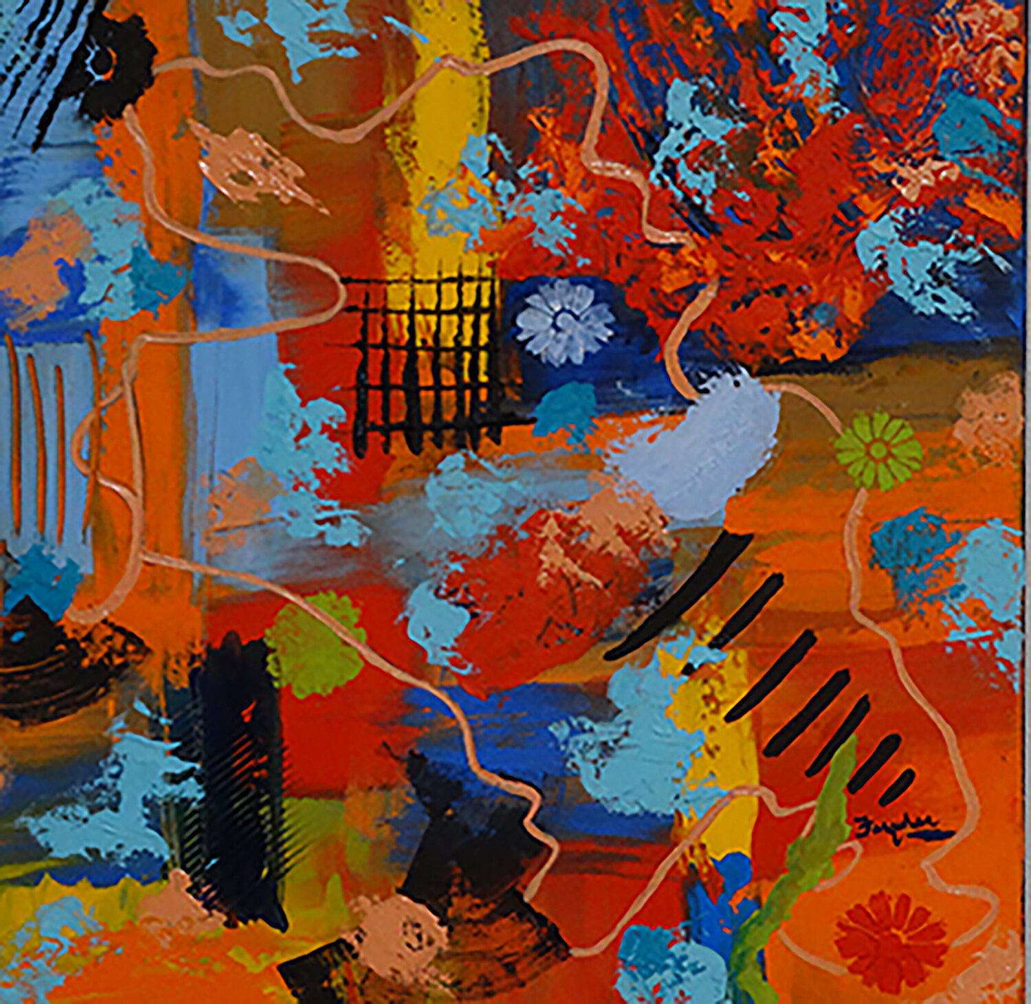 Fences Make Good Neighbors Diane Farquhar Hallstrom Dipinto originale in vendita