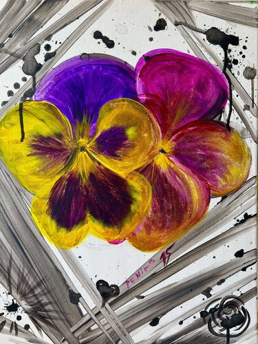 Stiefmütterchen van BENita mARTin, Schilderij te koop op Singulart
