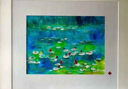 Mirower Seerosen 3D di BENita mARTin, Pittura in vendita su Singulart