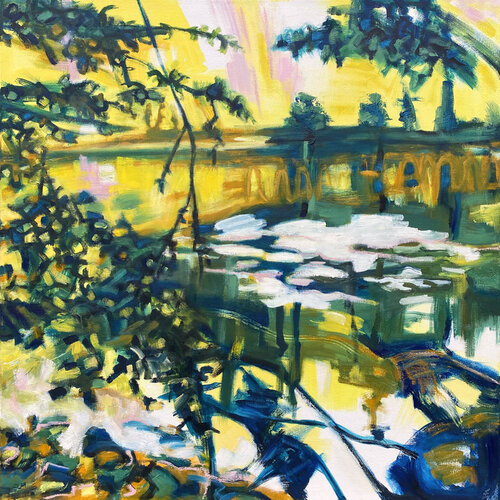 I skoven 5 (In the forest 5) van Stine Lindborg, Schilderij te koop op Singulart