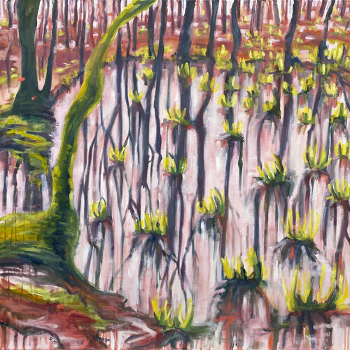 I skoven 6 (In the forest 6) by Stine Lindborg, Painting for Sale on Singulart
