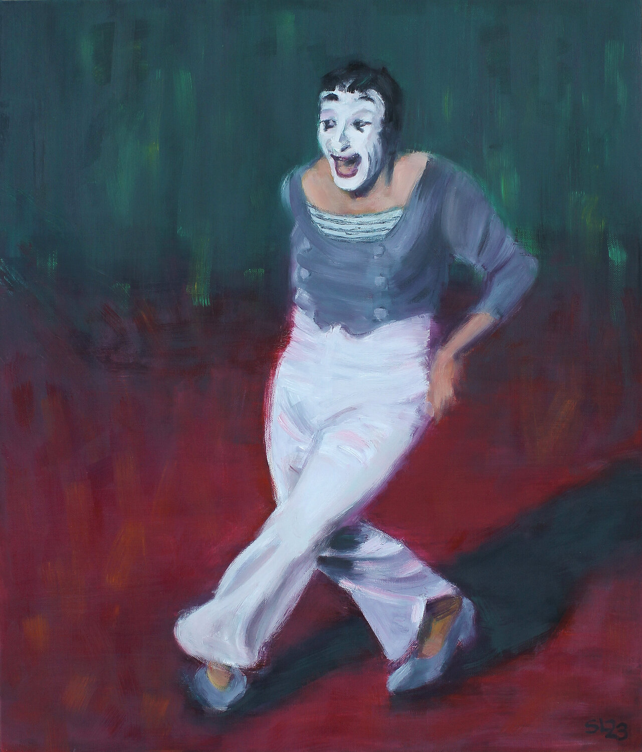 Happy memories of Marcel Marceau Stine Lindborg Originalgemälde zu verkaufen