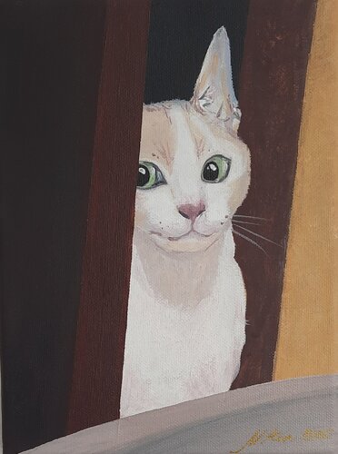 White Cat di Maria Heinrich, Pittura in vendita su Singulart