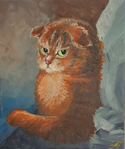 Fluffy Cat de Maria Heinrich, Pintura a la venta en Singulart