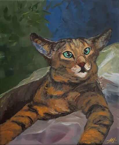 Exotic Cat di Maria Heinrich, Pittura in vendita su Singulart
