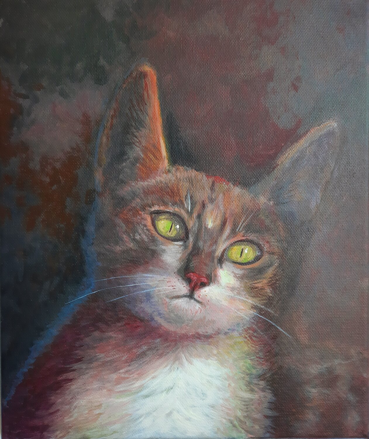 Dreamy Cat Maria Heinrich Original painting for sale