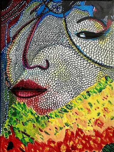 Veils and Red lips di Kati Binda, Pittura in vendita su Singulart