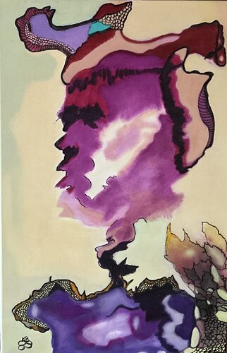 Hat dancing and playing with money di Kati Binda, Pittura in vendita su Singulart