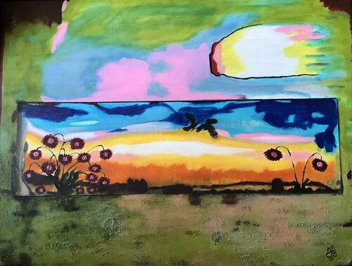 Goldon field di Kati Binda, Pittura in vendita su Singulart