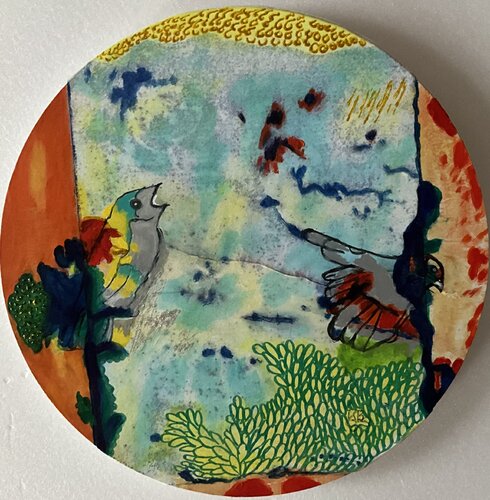 Birds herald spring di Kati Binda, Pittura in vendita su Singulart