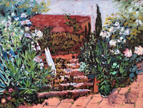 Les roses des Pinchinats. von Françoise Watin, Malerei kaufen auf Singulart