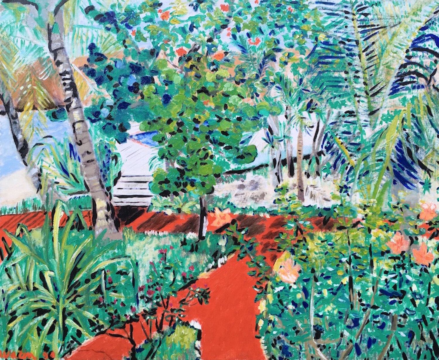 Chemin rouge à St Barth Françoise Watin