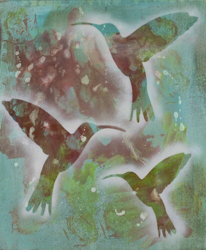 Kolibris von Liselotte Bombitzki, Malerei kaufen auf Singulart