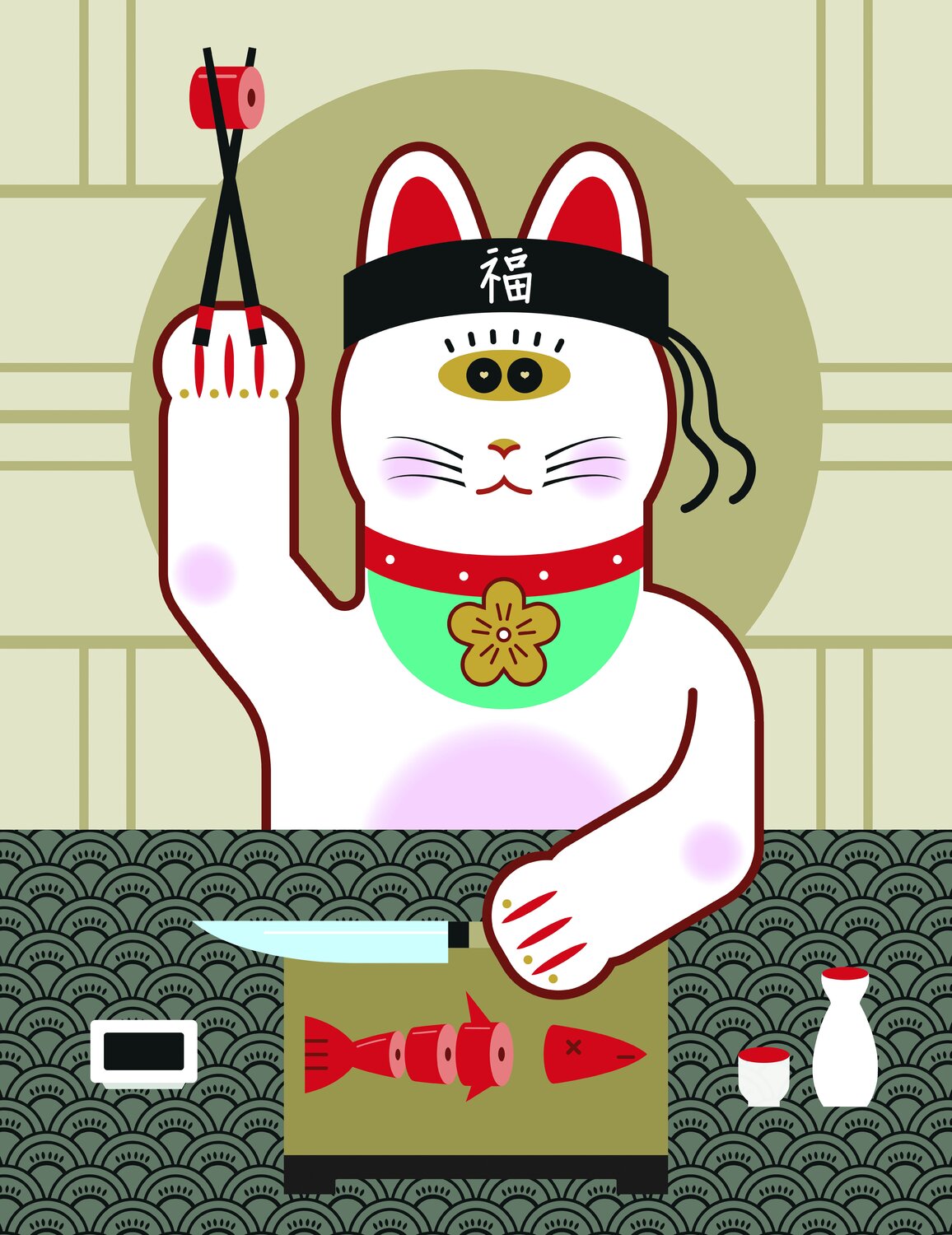 LUCKY SUSHI CAT > LED light display Tino Nitschke