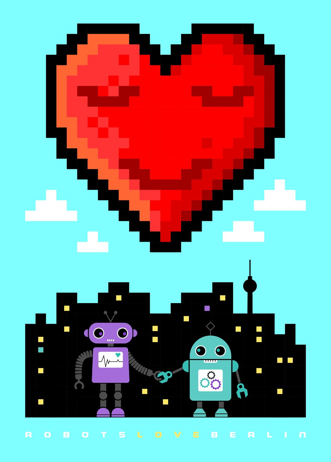 ROBOTS–LOVE–BERLIN > LED light display Tino Nitschke