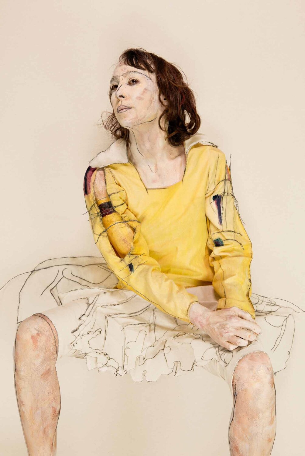 After "Sitting Girl with Raised Head" Michel Platnic Fotografie zu verkaufen