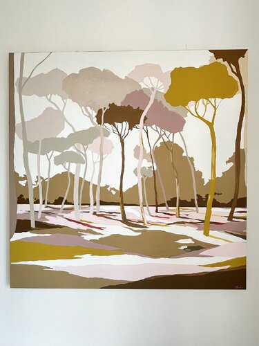 Pinède safran di Cecile Llambi, Pittura in vendita su Singulart
