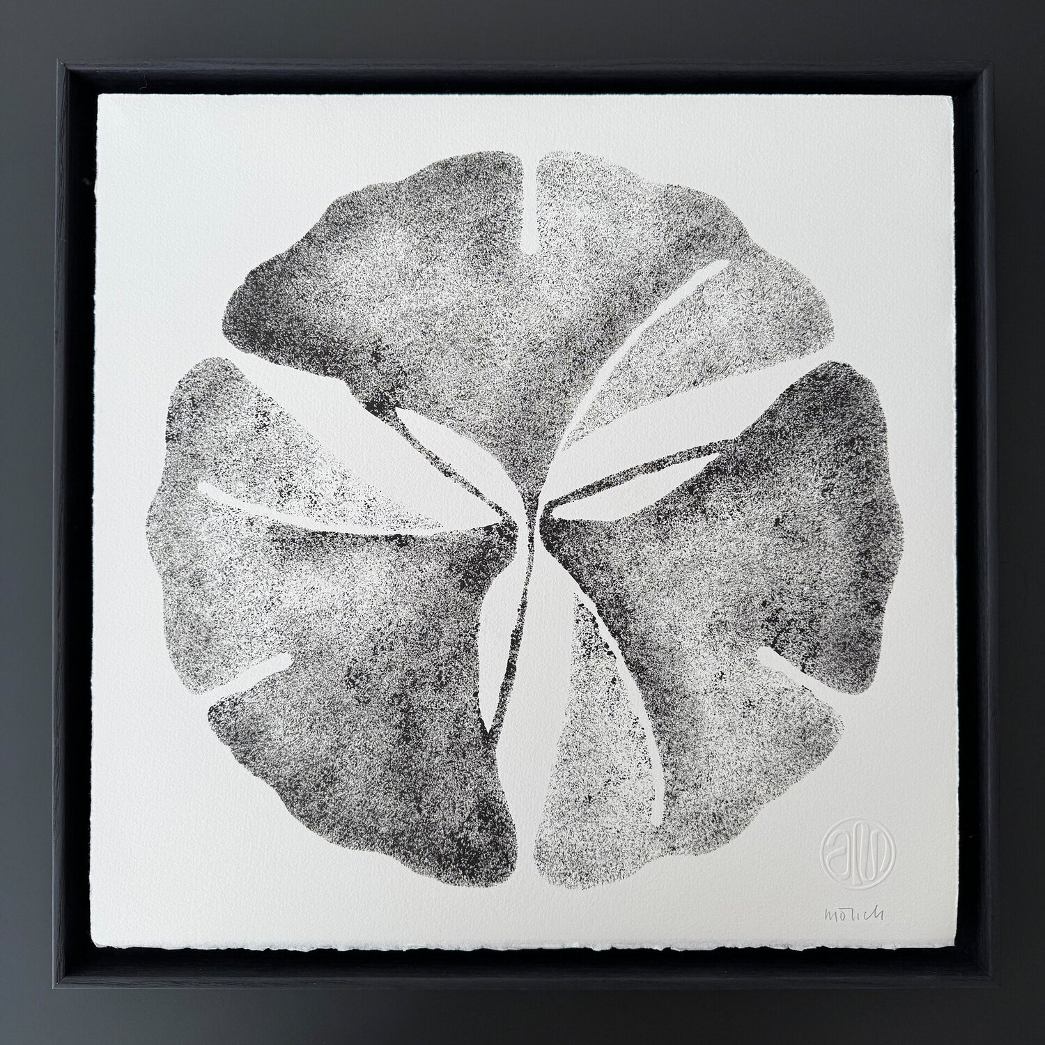 Ginkgo / Black Ink / 44 x 44 cm Andrea Mönch Opera su carta in vendita