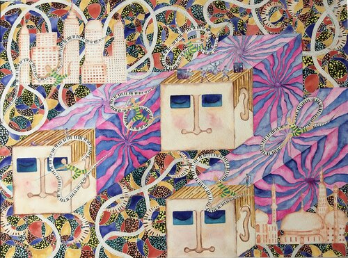 🎸Moon Lords🎸 di John Goldsworthy, Pittura in vendita su Singulart