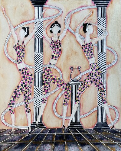 💃 Angels of Terpsichore 💃 di John Goldsworthy, Pittura in vendita su Singulart