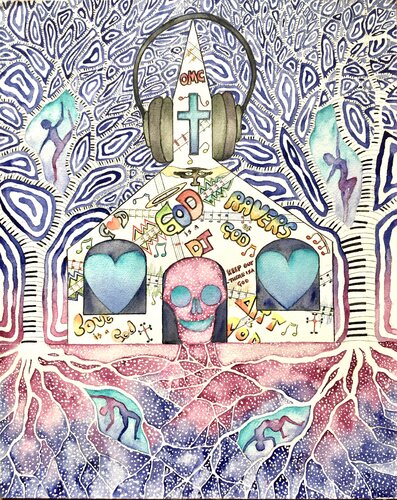 🖤⛪️ The De’ils in the Detail 🖤⛪️ di John Goldsworthy, Pittura in vendita su Singulart