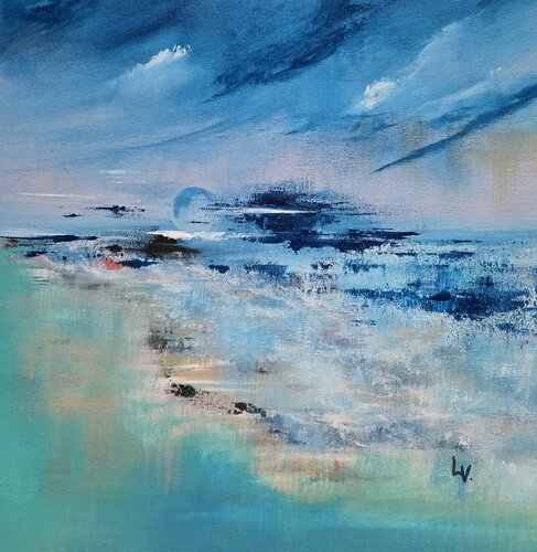 Soleil Bleu van Laurent Victor, Schilderij te koop op Singulart