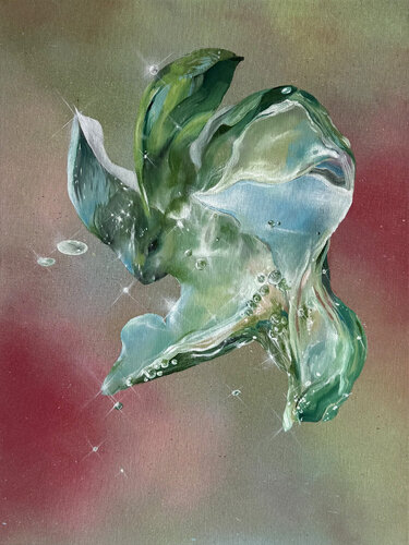 Glowing green van Elena Mitina, Schilderij te koop op Singulart