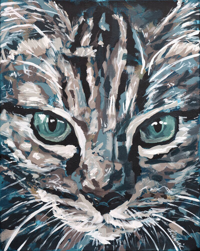 Cat 01 van Tadaomi Kawasaki, Schilderij te koop op Singulart