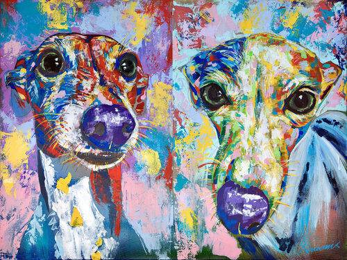 Italian Greyhound van Tadaomi Kawasaki, Schilderij te koop op Singulart