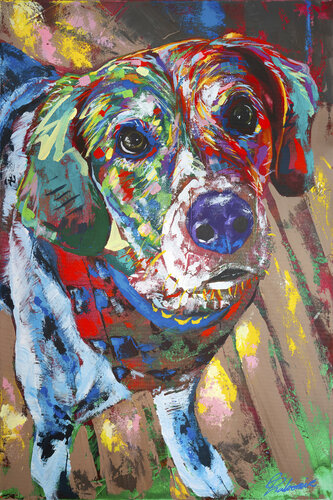 Italian Greyhound van Tadaomi Kawasaki, Schilderij te koop op Singulart