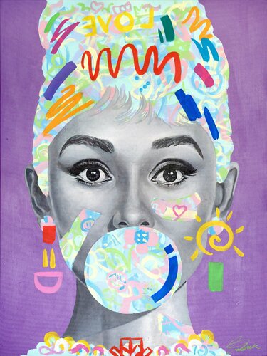 Audrey hepburn - Kids x Tadaomi - di Tadaomi Kawasaki, Pittura in vendita su Singulart