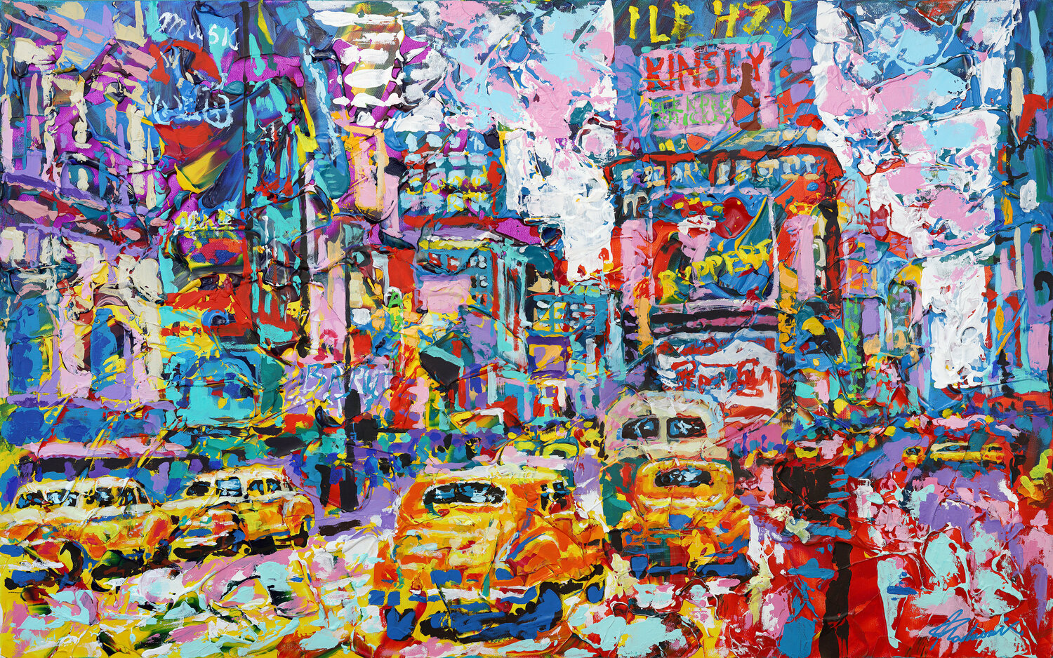 Happy New York 1970s landscape Tadaomi Kawasaki Originalgemälde zu verkaufen